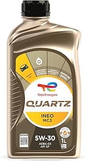 Quartz INEO MC3 5W30 Engine Oil - ACEA C3, API SP - Low SAPS - Age-Resistance Technology - Advanced Synthetic Motor Oil Lubricant - 1L