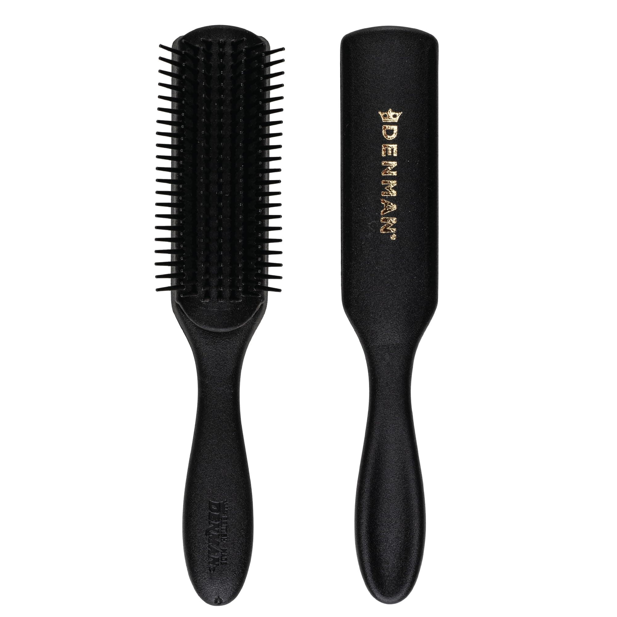 Jack Dean by Denman Curly Hair Brush D3 (All Black) 7 Row Styling Brush for Detangling, Separating, Shaping and Defining Curls - For Women and Men