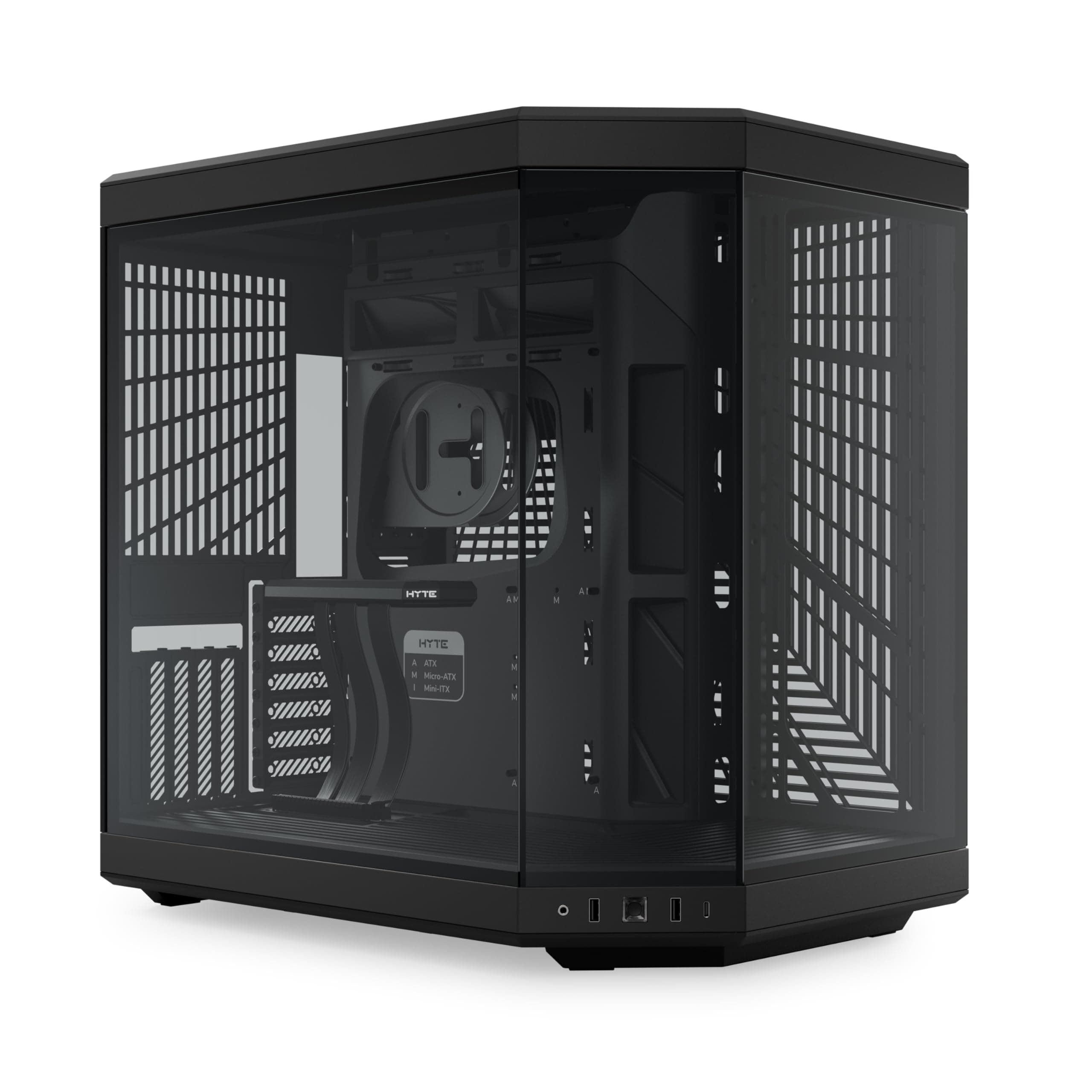 HYTE Y70 Upgraded Modern Aesthetical Dual Chamber Panoramic Tempered Glass Mid Tower ATX Computer Game Case with PCIE 4.0 Riser Cable, Black (CS-HYTE-Y70-B)