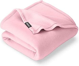 Bare Home Polar Fleece Blanket - Throw - Light Pink - Warm & Cozy - Premium Fleece for Bed, Sofa, Camping, Travel and Cold Nights - Lightweight Blanket (Throw, Light Pink)