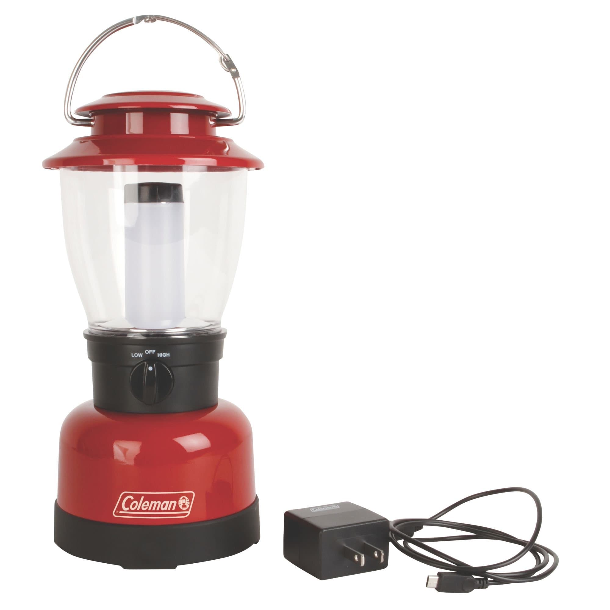 Coleman Classic Rechargeable 400 Lumens LED Lantern, Water-Resistant Lantern with USB Charging Port & Carry Handle, Great for Camping, Power Outage, Emergencies, & Home Use