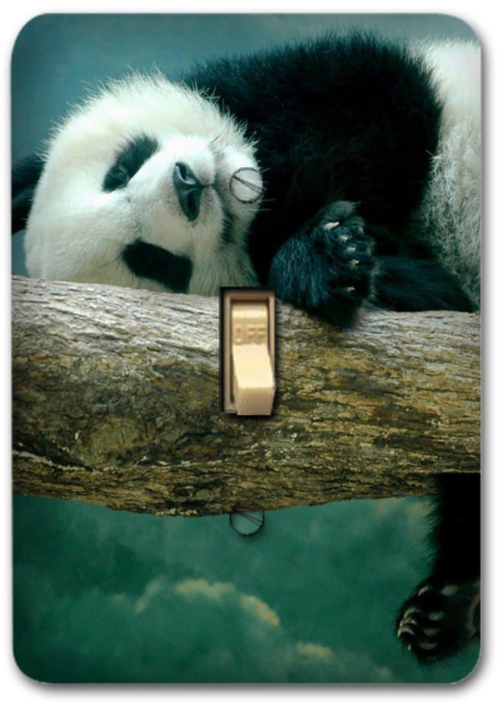 Cute Wildlife Panda Design Metal Light Switch Plate Cover Single Home Decor 351