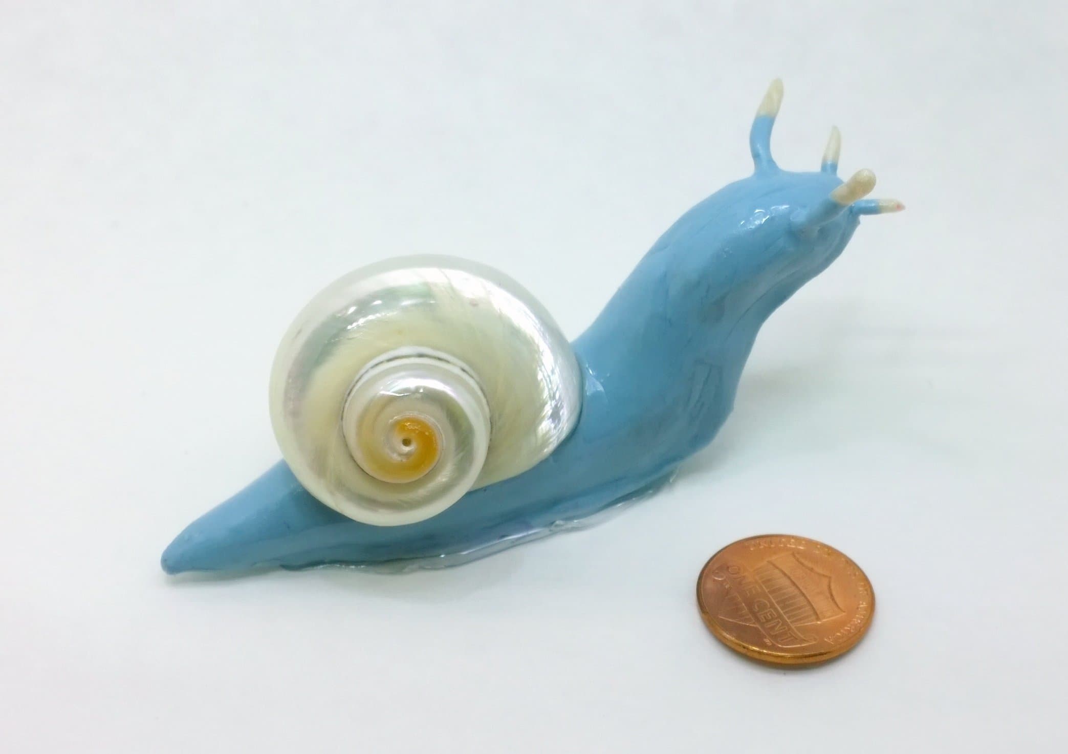 Polymer Clay Snail with Natural Shell