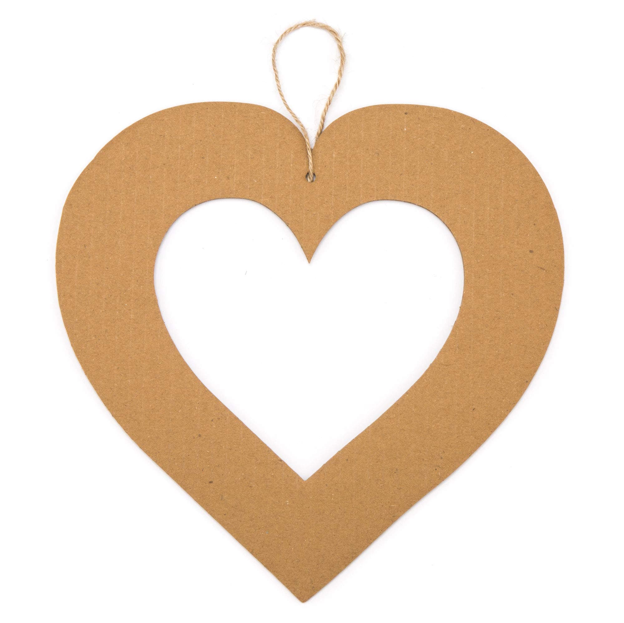 Baker Ross AR124 Heart Craft Wreaths For Boys And Girls' Arts, Crafts And Decorating For Kids (Pack of 10), Brown, 22cm