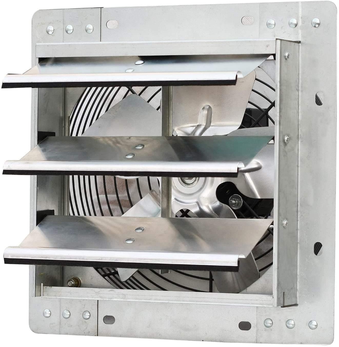 ILG8SF10V 10 Wall Mounted Exhaust Fan Automatic Shutter Variable Speed Vent Fan For Home Attic Shed or Garage Ventilation 820 CFM 1200 (Power Cord Not Included) Silver 10 - Variable