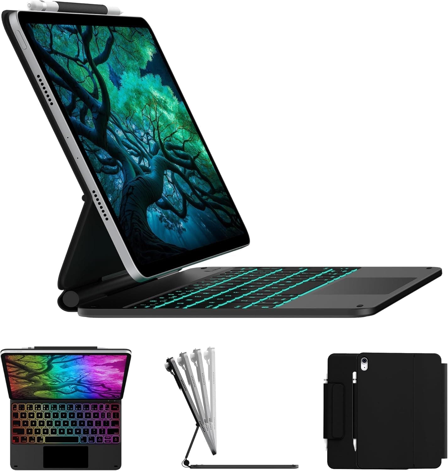 typecase Edge for iPad A16 (11th Gen) & iPad 10th Gen with 11-Color Backlit & Gesture Touchpad, Magic Style Floating Cantilever Magnetic Keyboard (NOT FIT to Air 11/5th/4th/Pro 11) - Black'26