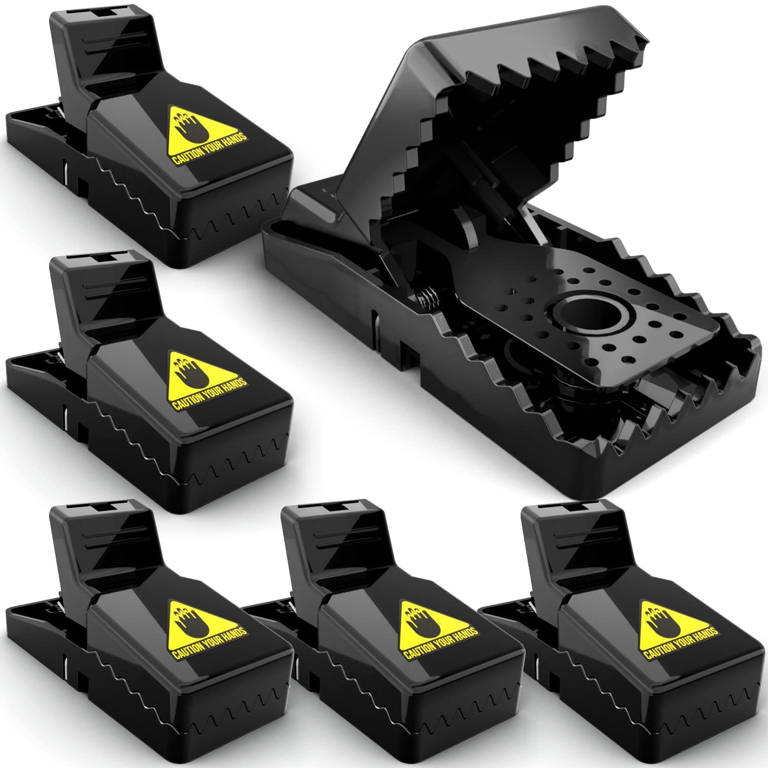 Instant Mouse Mice Traps Pack of 6 - for House, Indoor & Outdoor - Easy Setup & Reusable w/Powerful Spring - Quick & Effective Mousetrap Catcher, Best Traps to Remove Unwanted Rodents from Your Home