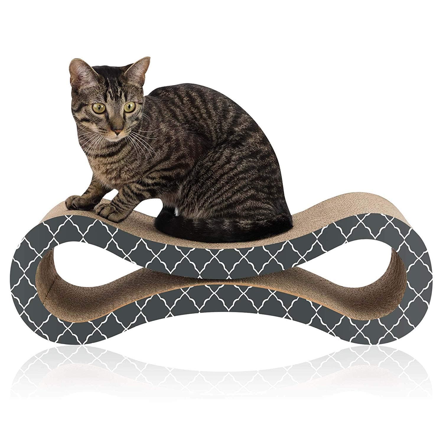 Premium Cat Scratcher Cardboard Lounge - No Messy Shavings - Reinforced Eco-Cardboard, 2 Sides - Cardboard Cat Scratcher Pad as a Cat Scratch Deterrent