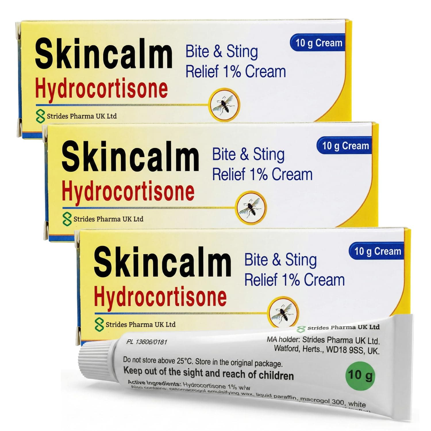 3 x Skincalm 10g Bite and Sting Relief 1% Cream