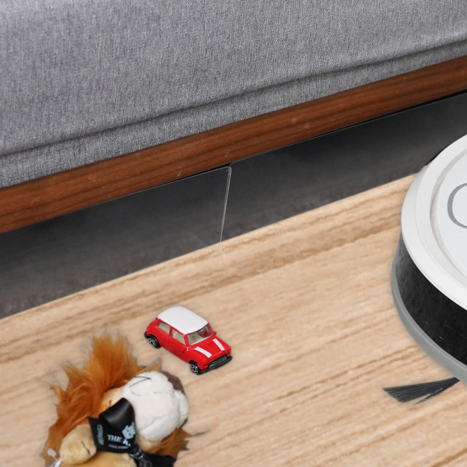 ECOHomes Under Couch Toy Blocker (8 Pcs, Clear, 16” Length x 3.2” Tall) - Under Couch Guards Prevent Toys from Going Below Furniture | Sofa and Bed Blocker Toy Guards for Cats, Children Toys & More