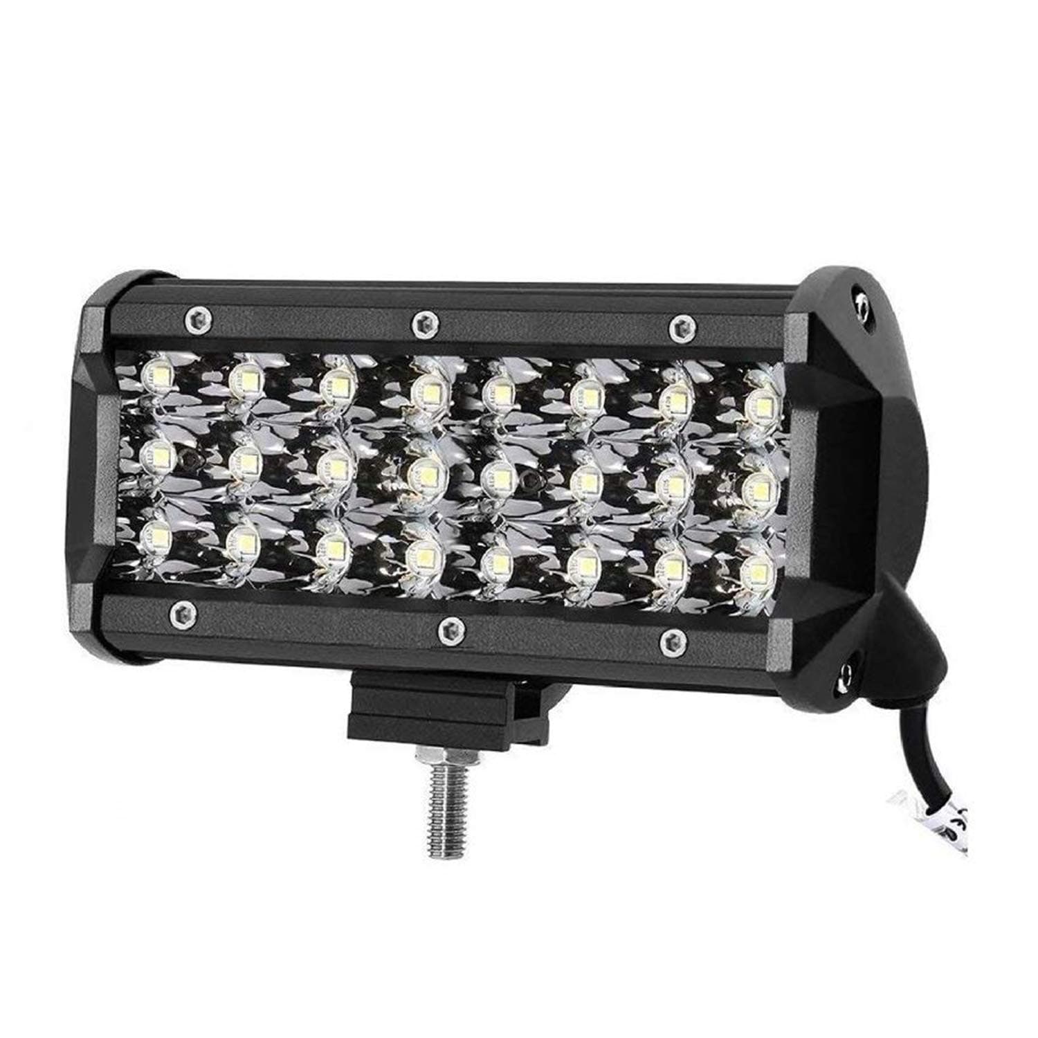 24 LED Fog Light Bar Waterproof Flood Beam Off Road Driving CREE LED Work Light for Cars Jeep Truck and Motorcycle (24 LED Pack of 1)