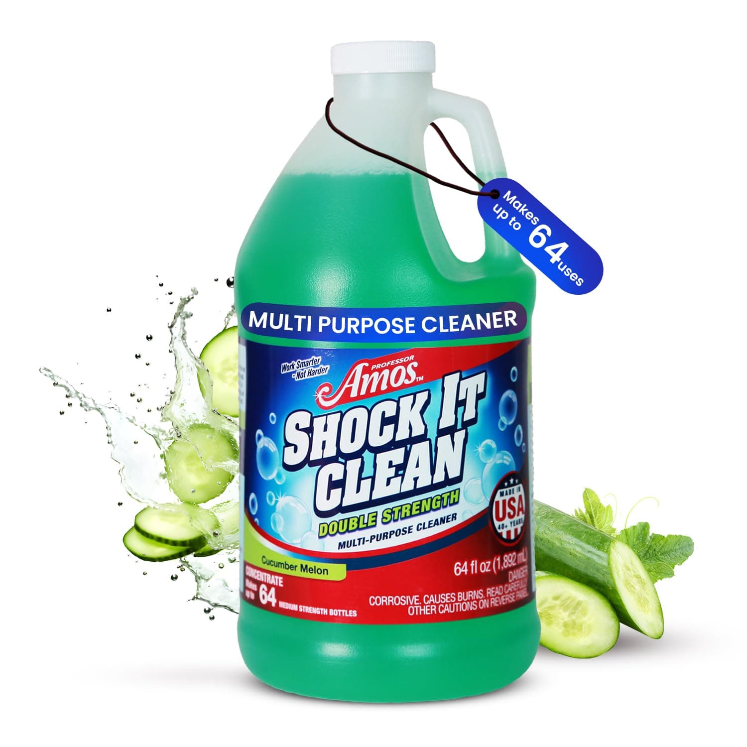 Shock It Clean 64oz. All Purpose Concentrate Cleaner, Make 128 Bottles Cucumber Melon