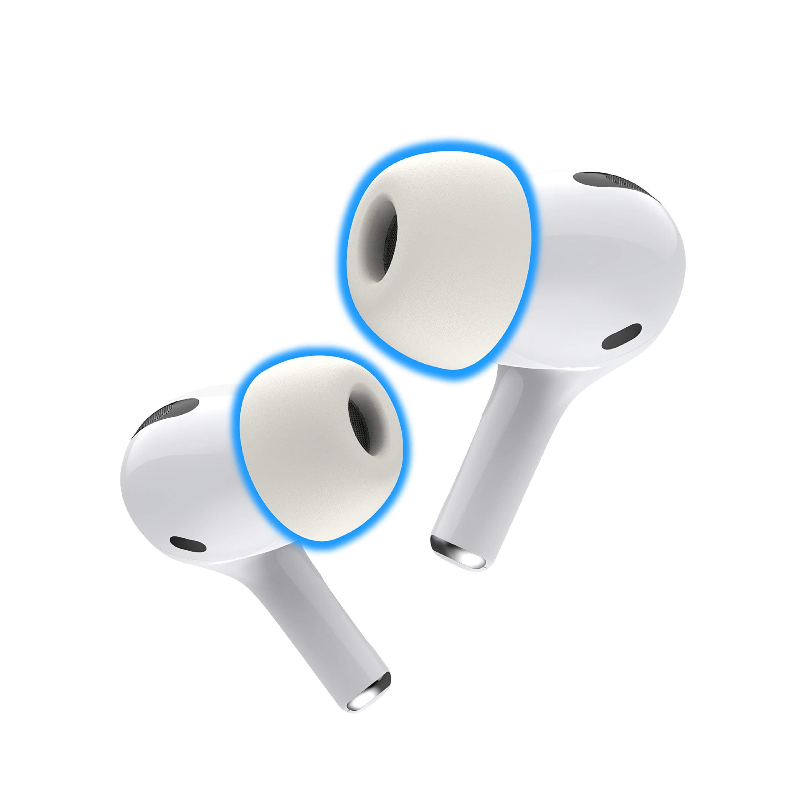 AutoLine Pro Foam Masters Memory Foam Ear Tips for AirPods 1st & 2nd Gen | Comfortable | Secure | Better Noise Cancellation | Version 3.0 Replacement Buds (Large - 3 Pairs, White)