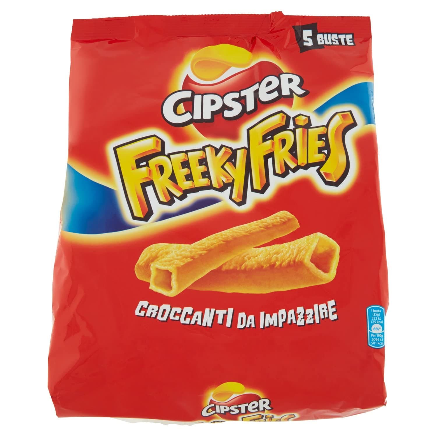 Saiwa Cipster Freeky Fries Potato Snack Ready Salted. 5 × 25g packs