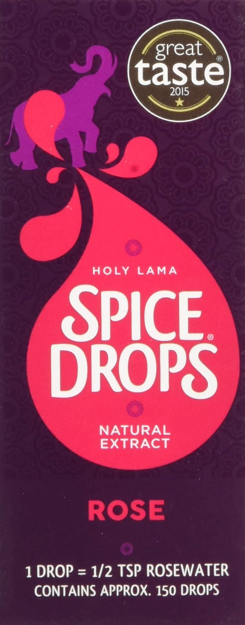 Holy Lama Spice Drops® Rose Extract – Natural Rose Flavouring for Cooking, Baking, Drinks & Desserts – 5 ml Bottle (150 Drops) – Vegan, Gluten-Free, No Artificial Colours or Preservatives