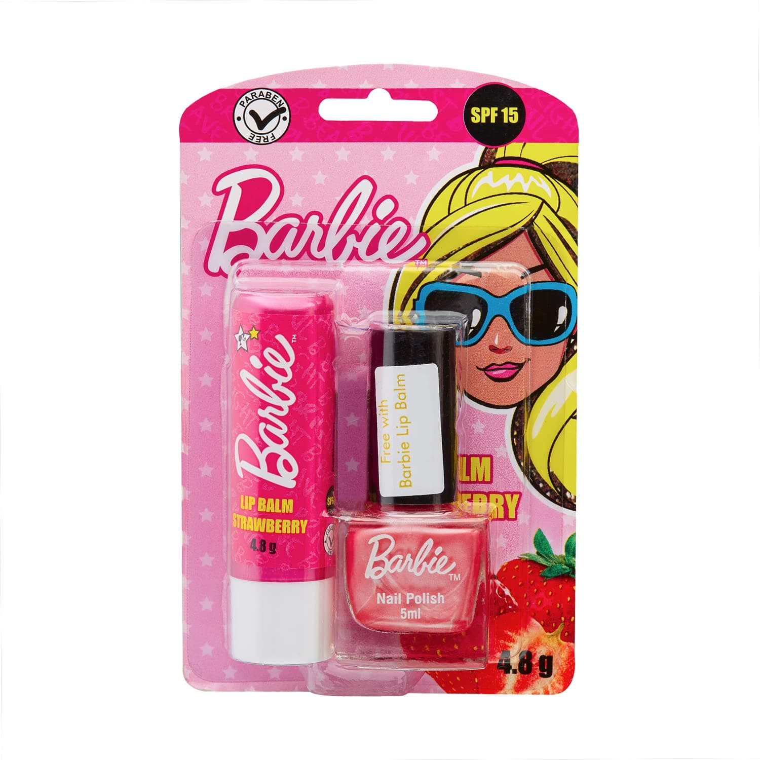 Barbie Flavored Lip Balm, Strawberry, 4.8g