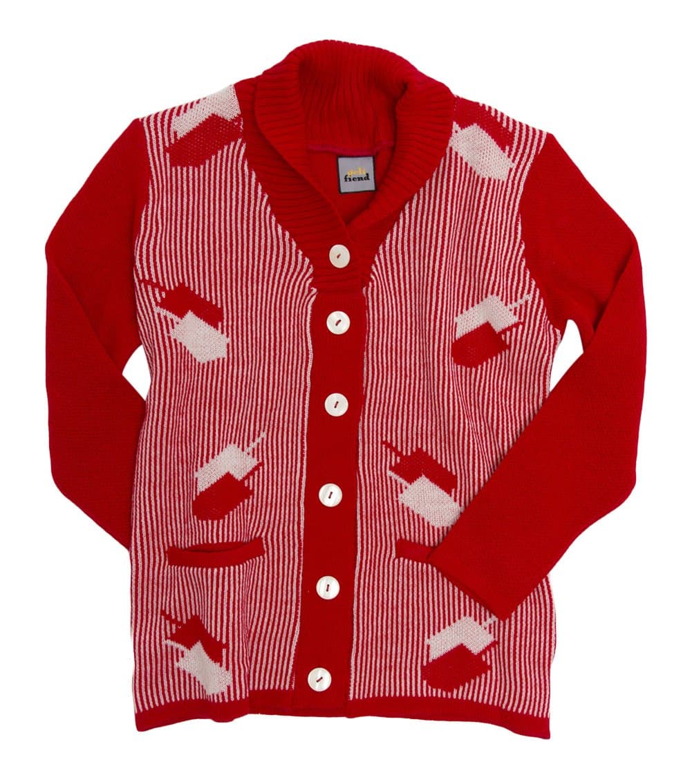 Womens Dreidelstripe Hanukkah Dreidel Cardigan