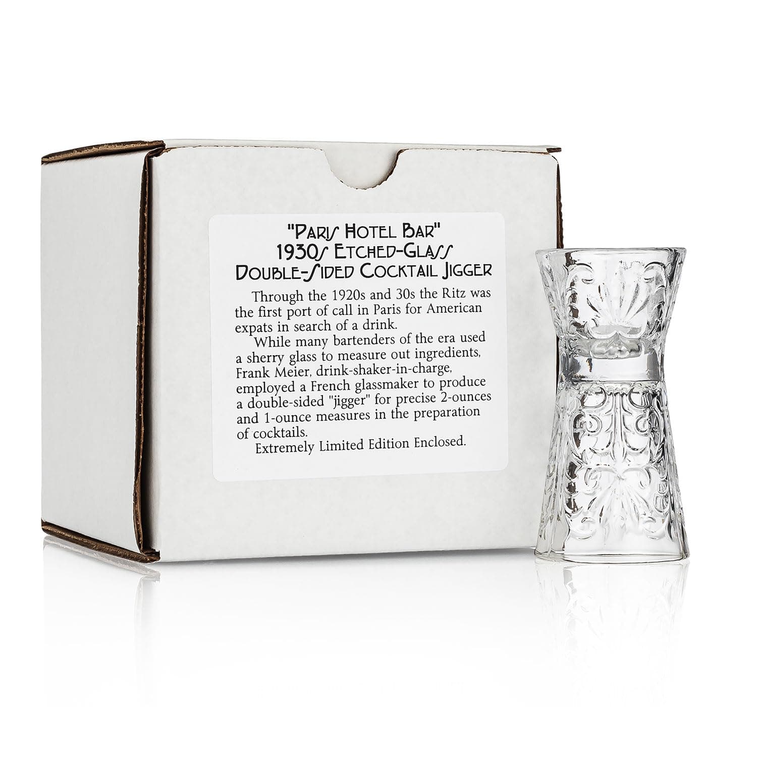 Crystal Double-Sided Jigger – 1930s Paris Hotel Bar–Inspired Precision Measure (Gift Box Collection)