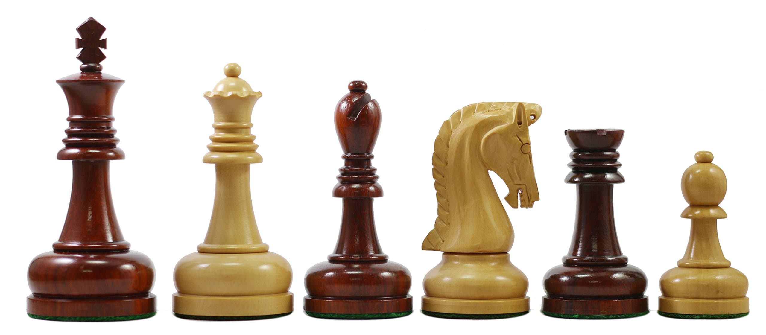Augusta Series 4.125" Premium Staunton Padouk Wood Chess Pieces