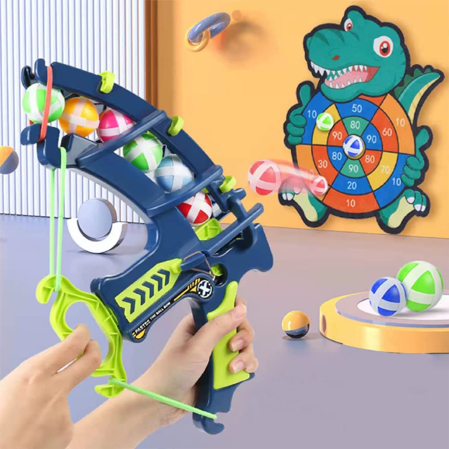 Beauenty Target Shooting Games Kids Toys, Safe Shooting Games Toys, 1 Dinosaur Bow and Arrow with 24 Sticky Balls for 4 5 6 7 8 9 Years Old Boys Girls Toy Set Gift (Dinosaur)