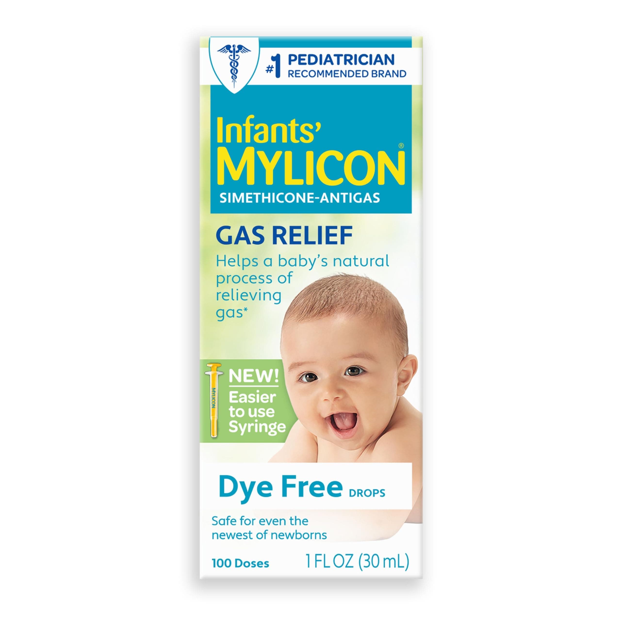 Gas Relief Drops for Infants and Babies, Dye Free Formula, 1 Fluid Ounce (Updated Syringe)