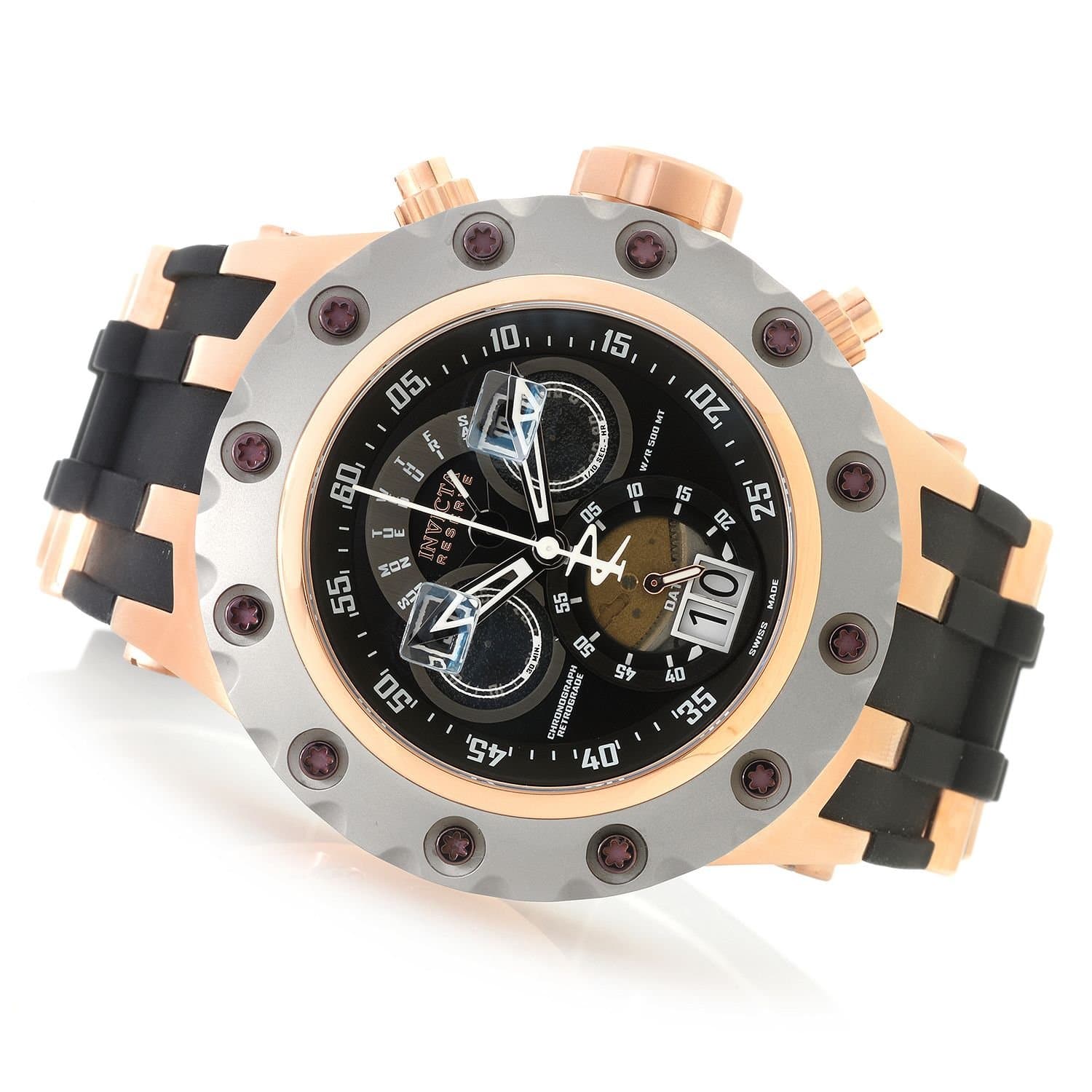 Invicta Men's Subaqua Stainless Steel Swiss-Quartz Watch with Polyurethane Strap, Black, 31 (Model: 18553)