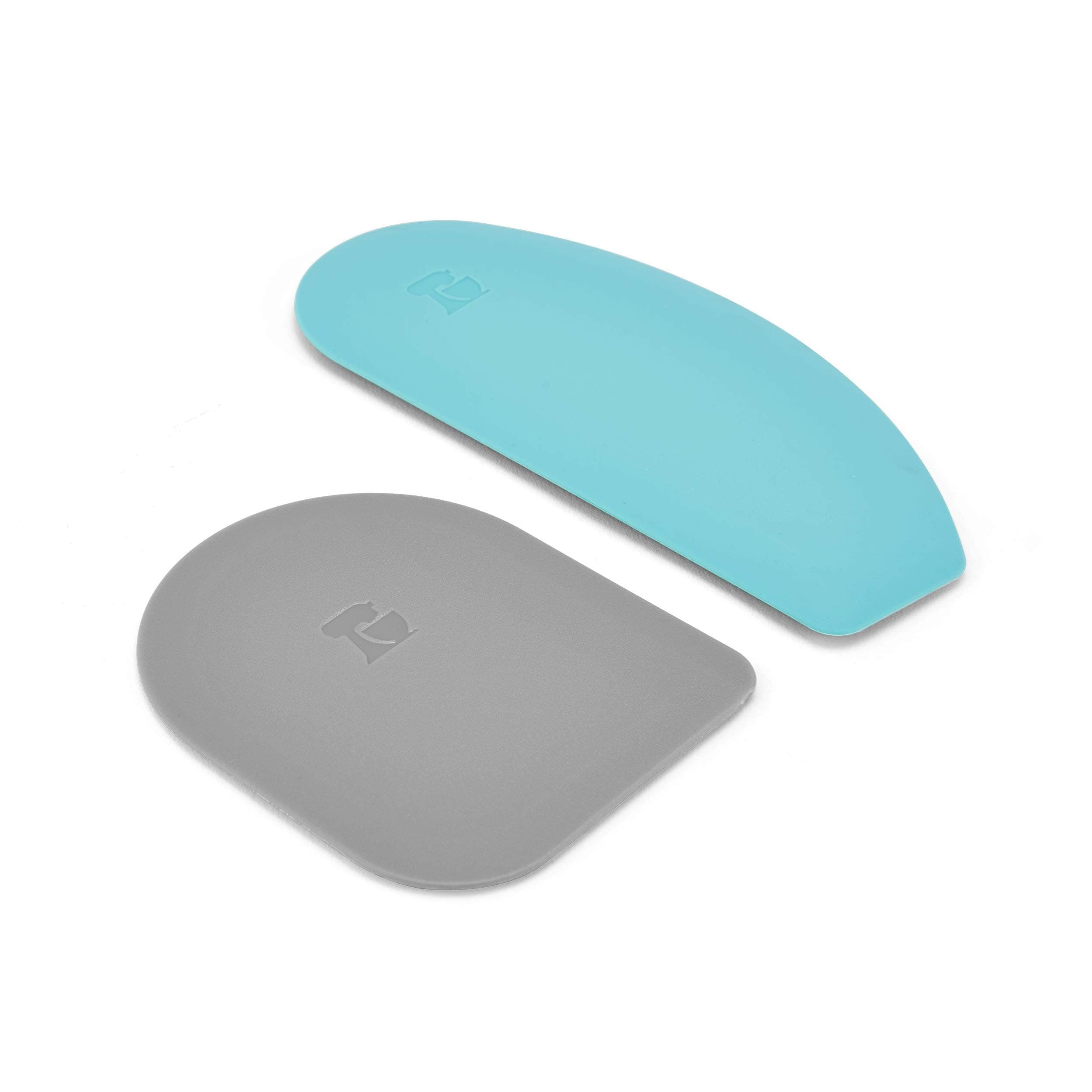 Gourmet Bowl Scraper, Set of 2, Aqua Sky and Storm Grey