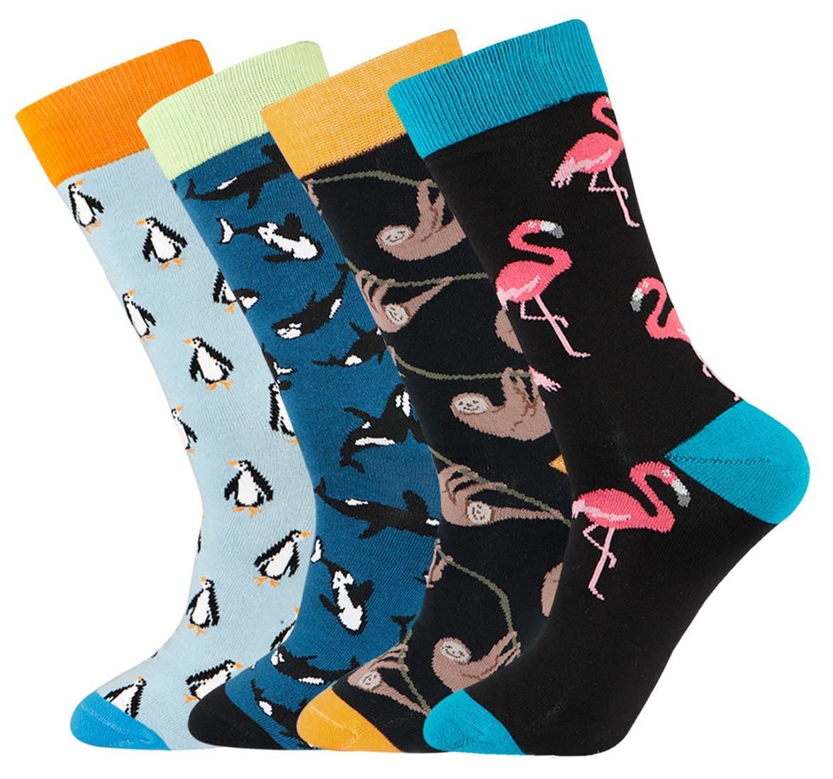 Men's Funny and Colorful Patterned Dress Socks for Men Fun and Crazy Casual Crew Socks Size 7-13