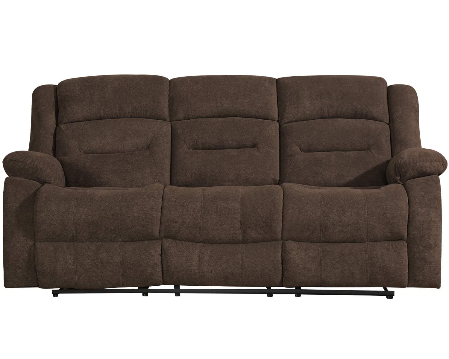 Recliner Sofa Set Sectional Sofa for Living Room Home Theater Seating Reclining Couch Sofa Manual Recliner Motion for Home Furniture (Brown, Three Seat)