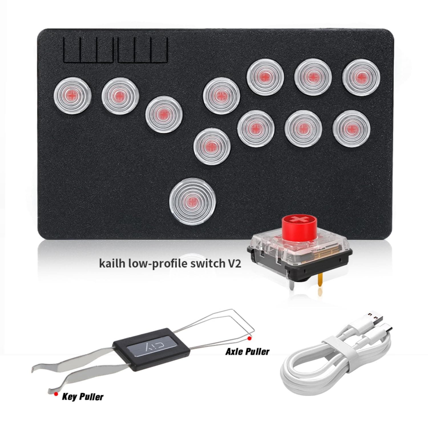 BITFUNX Gaming Keypad, Original Fighting Gamepad Controller Arcade Joystick - Supports SOCD & OLED Display, Mixbox Mechanical Switches Keys, Suitable for PC/PS3/PS4/Switch/Steam with TURBO