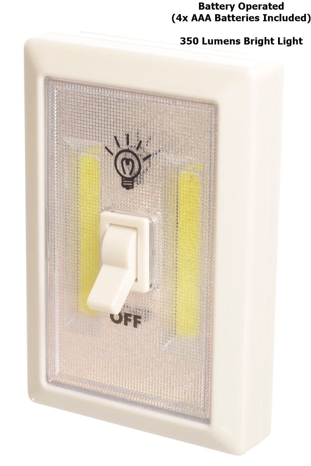iURJA LED Switch Lights Battery Operated Light Bight COB LED For Nursery, Hallway, Garage, Bedroom, Counter, Under Cabinet, Closet, Kitchen, Boat, RV Wireless Portable Night Light - 350 Lumens