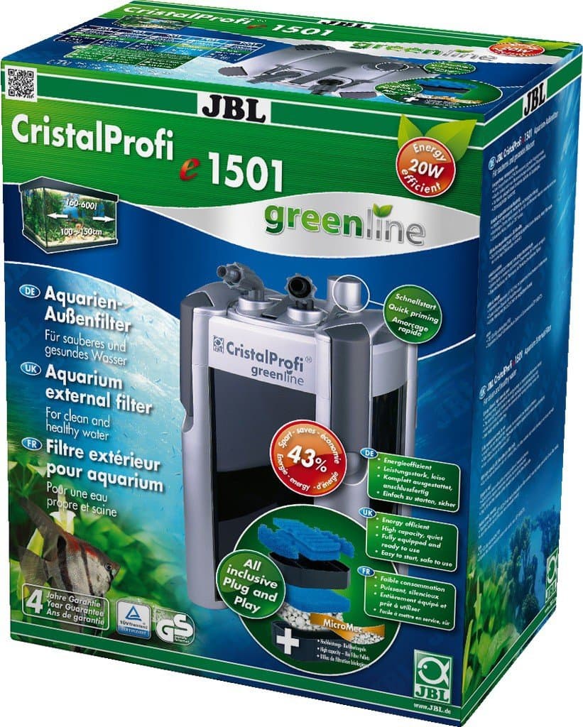 JBL CristalProfi e 1501 greenline 60212 External Filter for Aquariums from 160-600 Litres