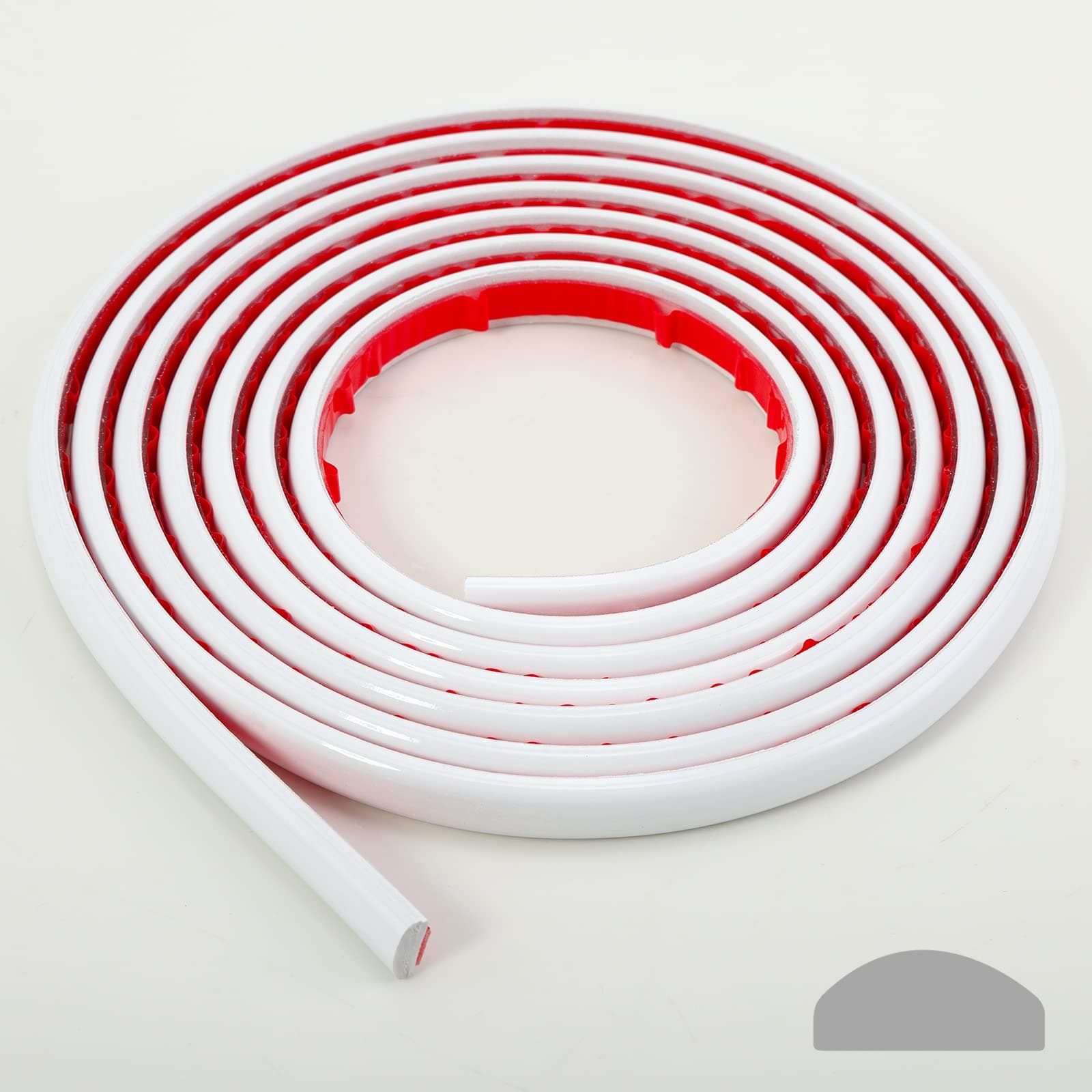 Gaahing Paintable Peel and Stick Mouldings & Trim | 8-Meter Caulk and Trim Strips for Floor, Backsplash, Tile Edge and Corner Decor, Self-Adhesive Liner, White