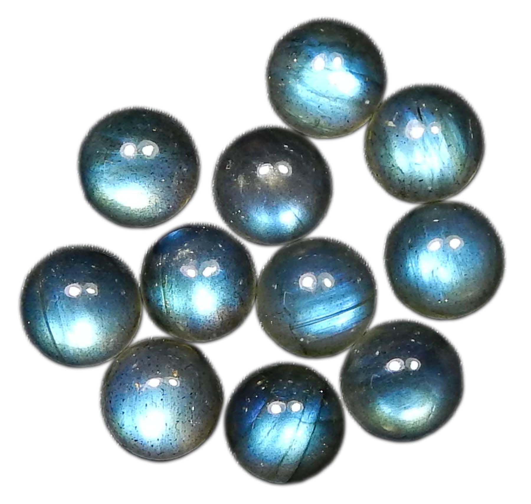 MyhealingworldRound Blue Fire AAA Quality Natural Labradorite Calibrated Cabochon Loose Gemstone For Jewelry Making Loose Gemstone