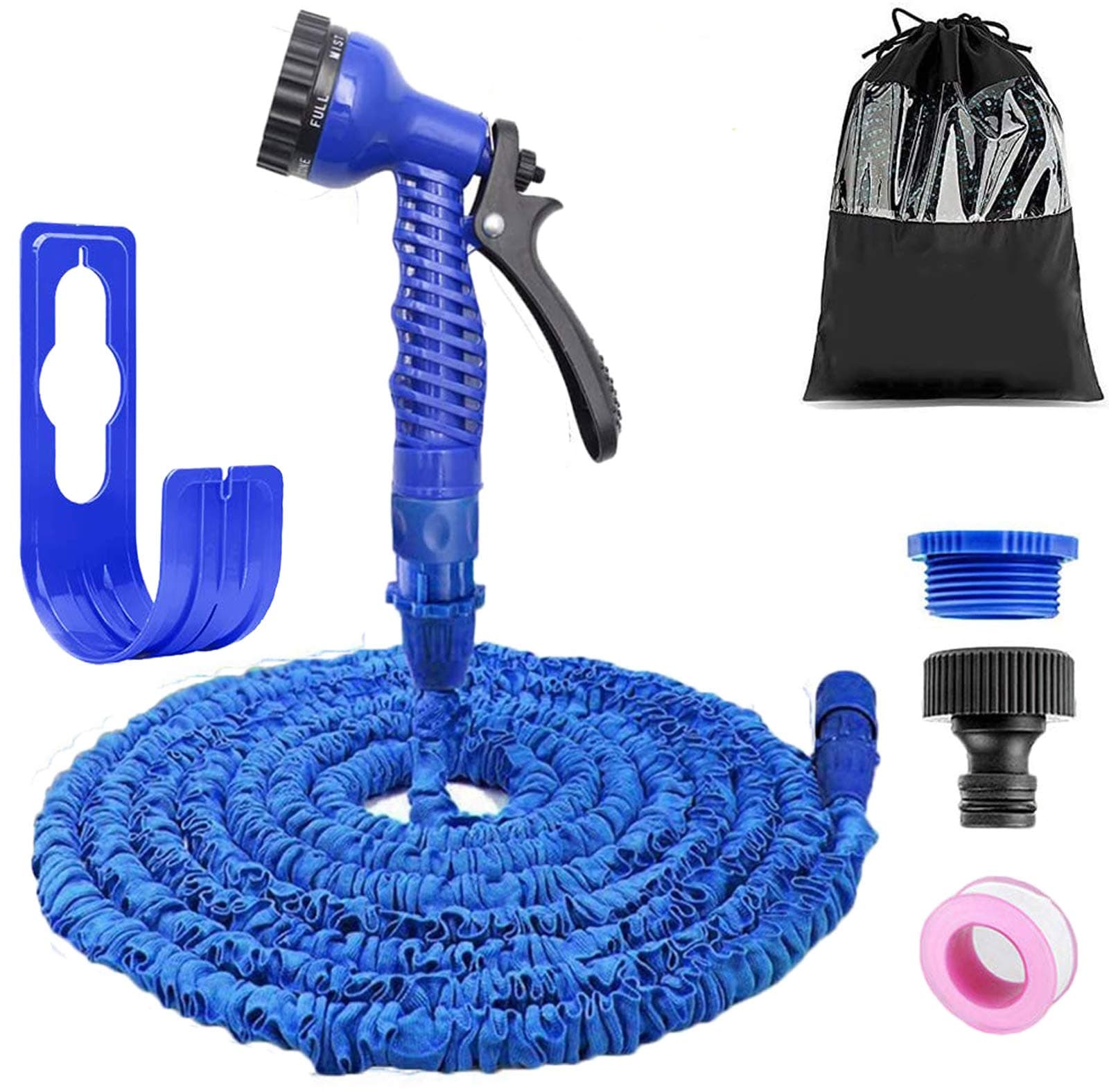 AILUZE Garden Hose 100FT,Expanding Garden Water Hose Pipe with 7 Function Spray Gun,3 Times Expandable Watering Hose,Flexible Magic Hose Anti-Leakage Lightweight Easy Storage(Blue) (100Ft)