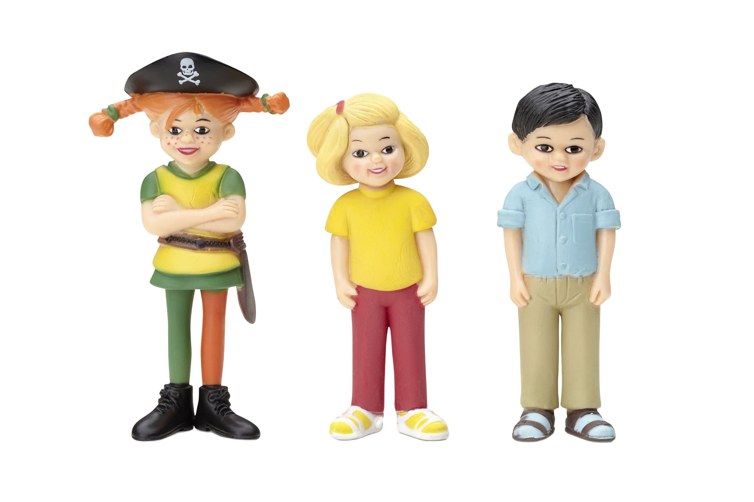 Micki 44371000 Pippi Pirate Pippi Tommy and Annika Figures-Assorted Colours
