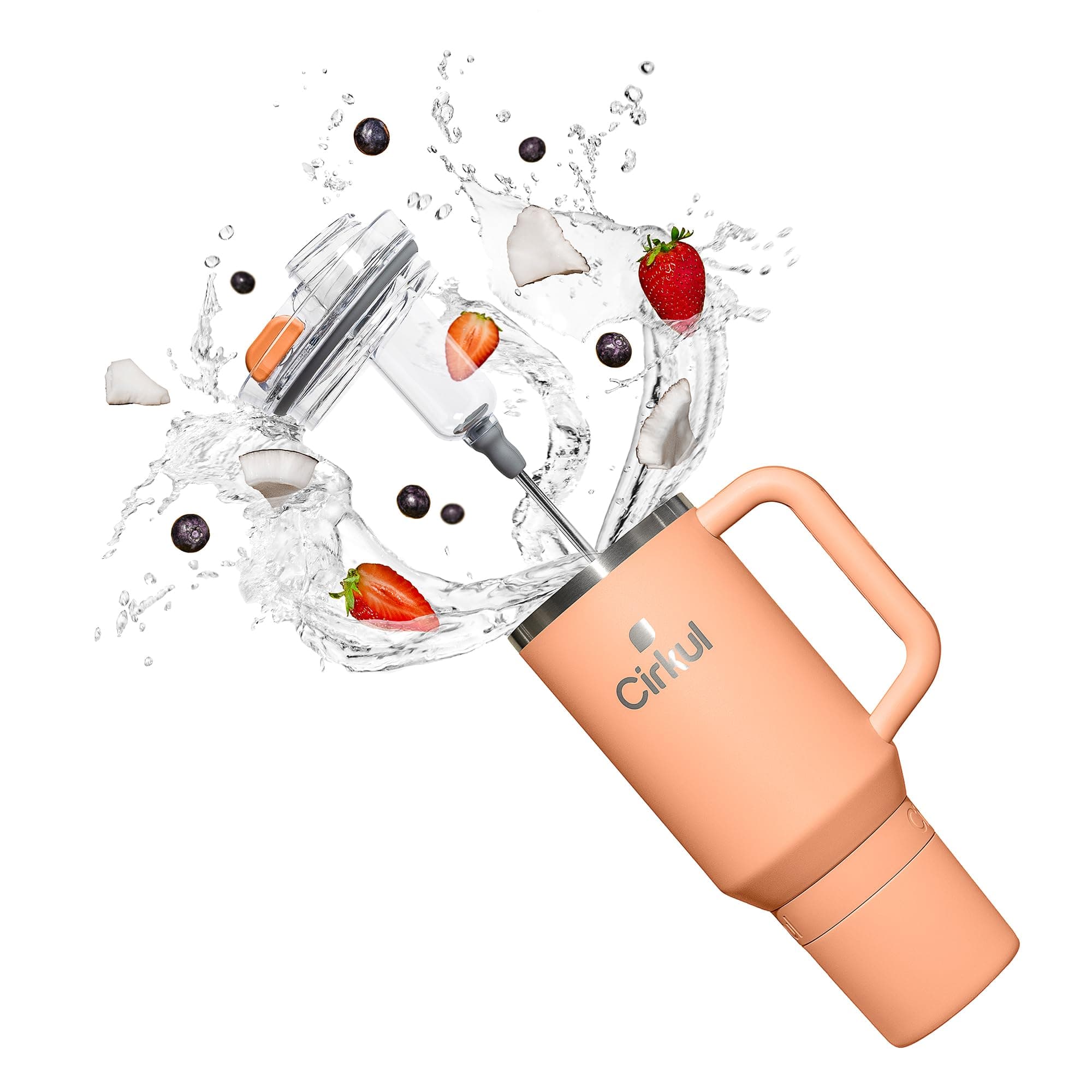 40oz. Apricot Stainless Steel Tumbler with Handle, All-Day StrawSip™, Double-Wall Insulated