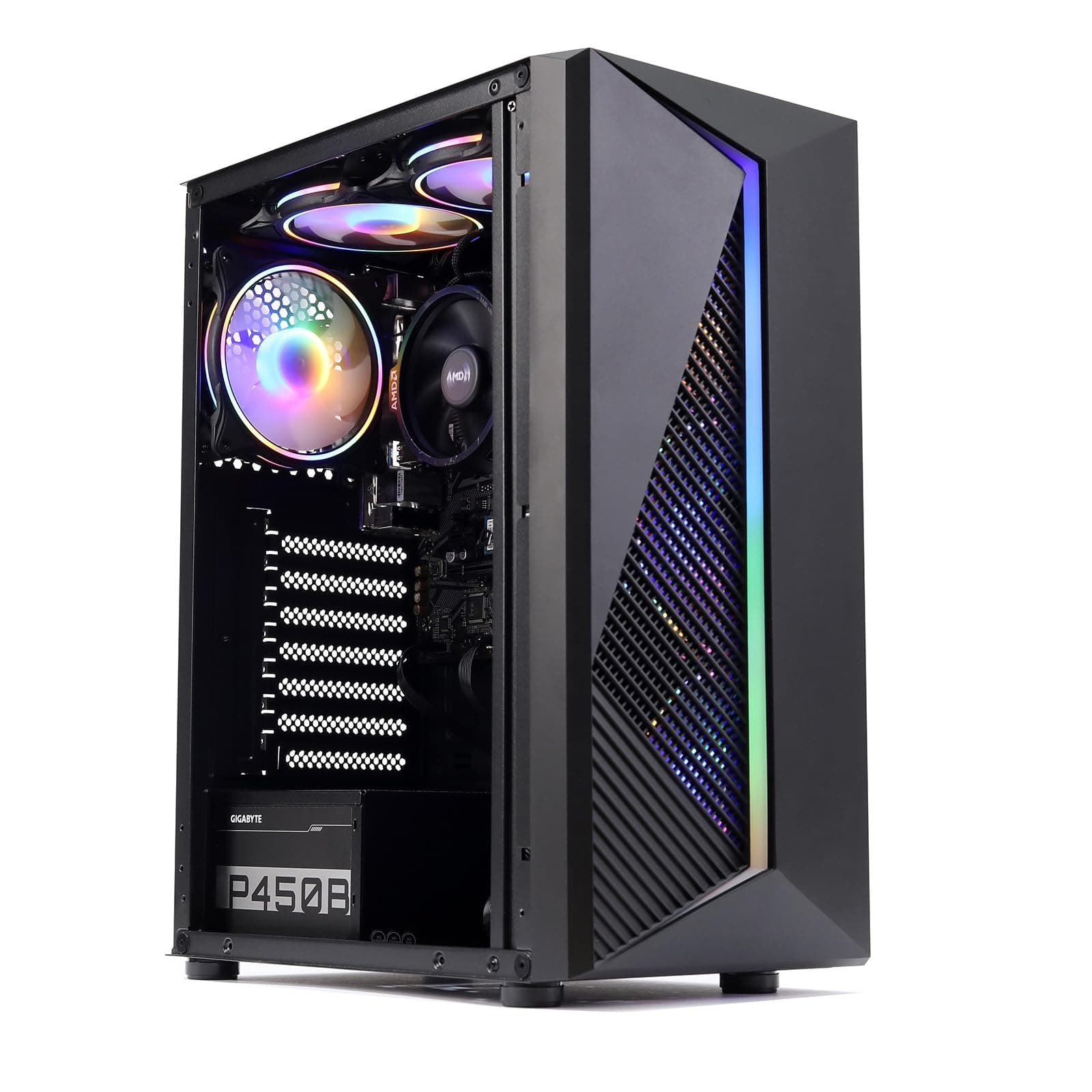 MXZ Desktop Gaming Computer Home&Office PC R5 5600GT,16GB DDR4, 1 T NVME SSD,6 RGB Fans, WiFi & Win 11 Pro 64-bit Ready
