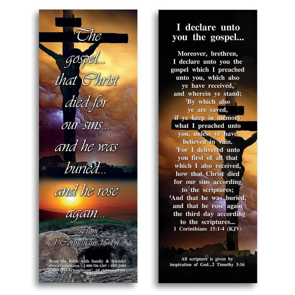 I Declare Unto You The Gospel - Set of 25 Bible Reference Cards (2"x6") - Perfect for Sharing Your Faith, Bible Study, Encouragement, Church, and Gifts
