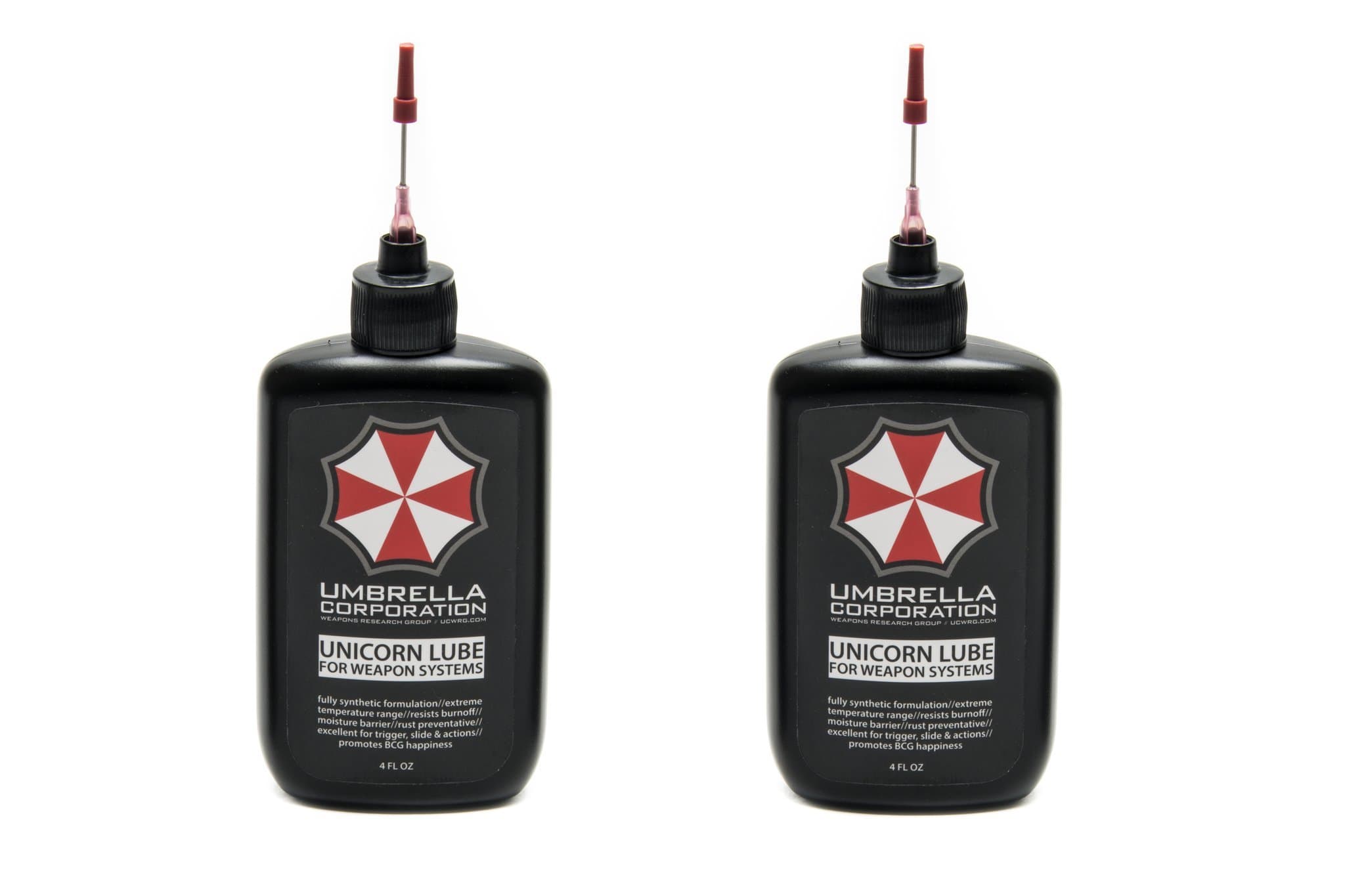 Umbrella Corporation Gun Oil, Unicorn Lube for Weapons Systems, 4oz - 2 Pack