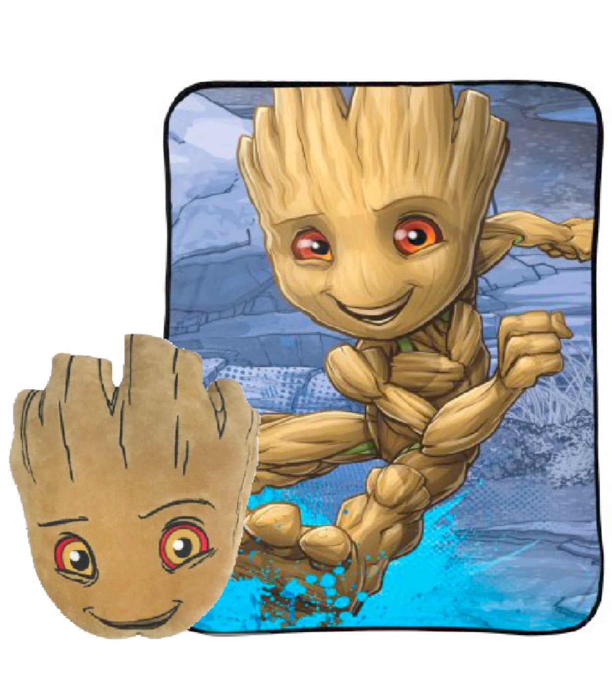 Marvel Nogginz Groot Pillow & Blanket Kids Bedding Set