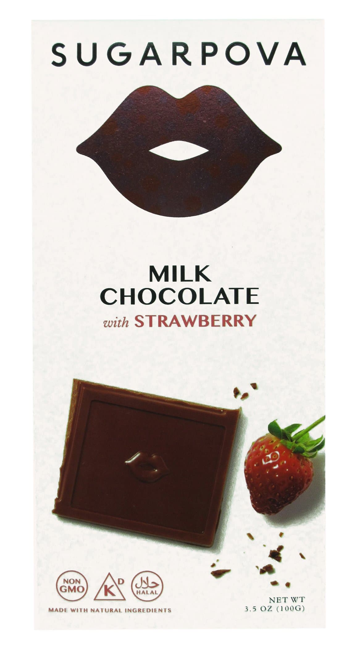 European Chocolate Sugarpova Chocolate Strawberry Slim Bar, 12 Count, 3.5 oz