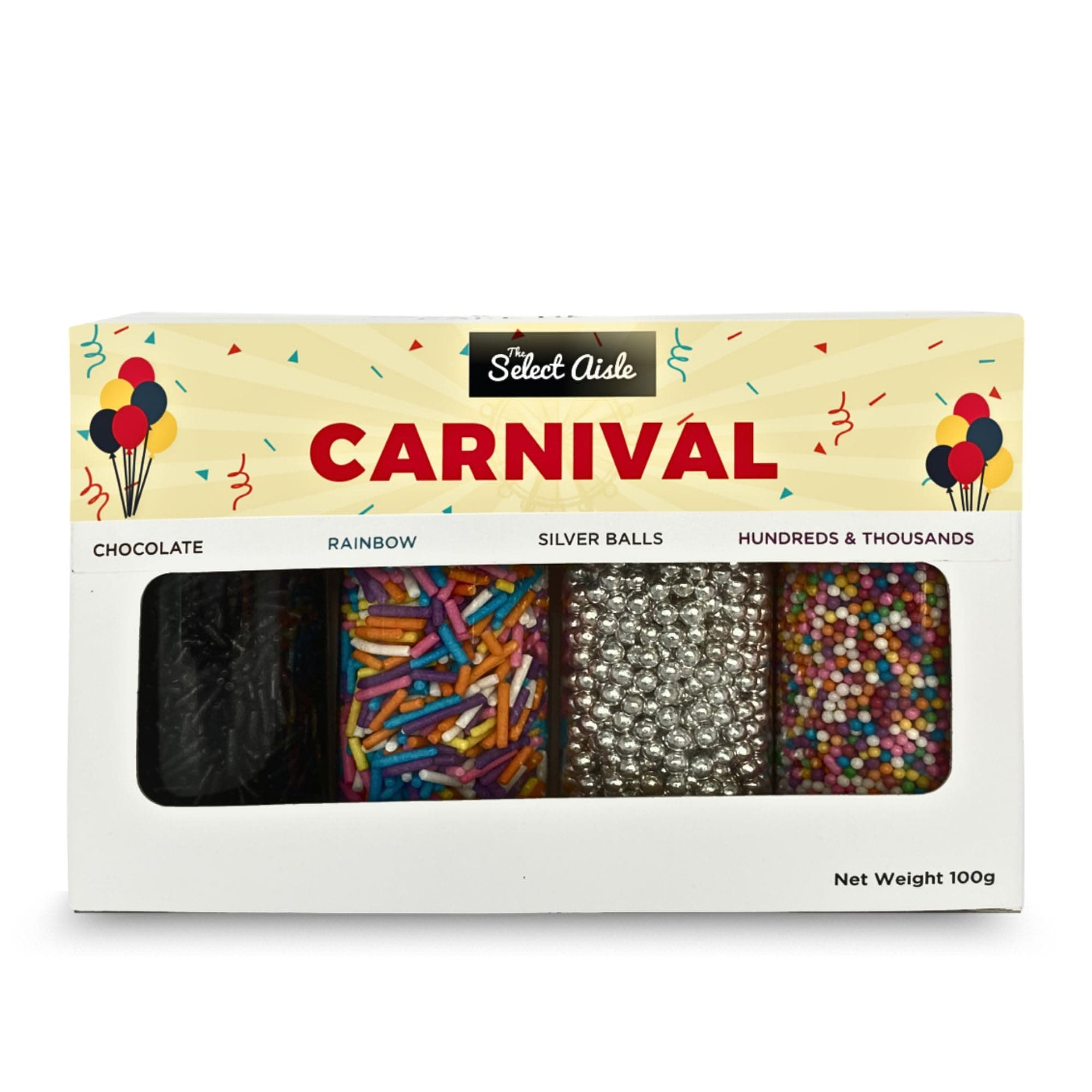 The Select Aisle Carnival Sprinkles [Cake Decorations Kit / Bundle / Combo | Combination Sprinkles | Cake Toppers| Multicolor High-Quality Sprinkles/ Vermicelli/ Strands| Rainbow Sprinkles Confetti]