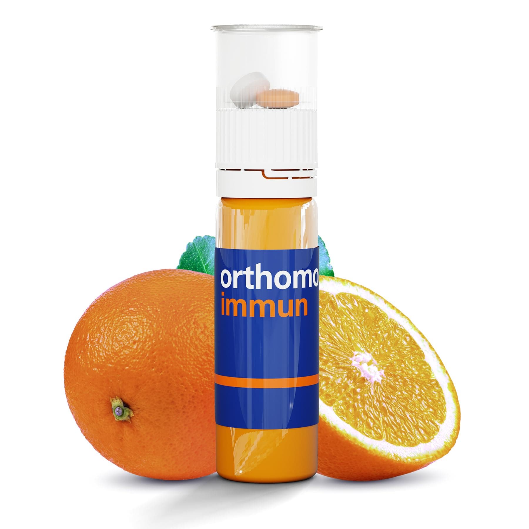 Orthomol Immun, Immune Support Vials for Adults with Vitamin C, Zinc, Selenium, Iodine, Vitamin D, E, A,B, Calcium, 25+ Immune Boost Nutrients, 1 Serving Per Day for Daily Health (7 Day Supply)