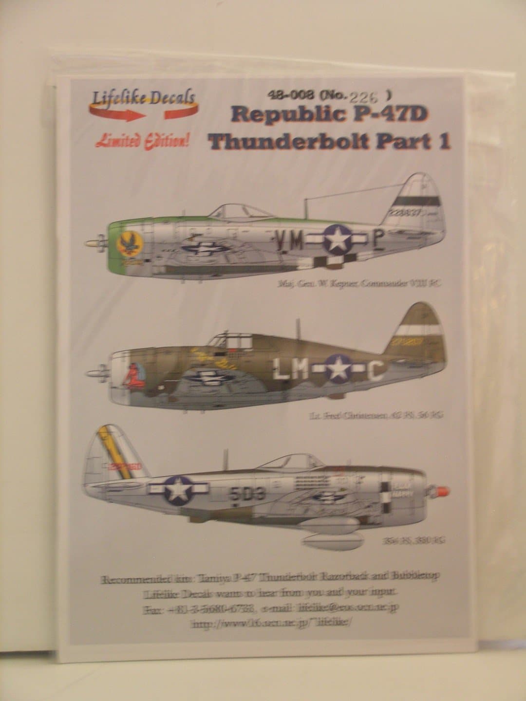 LifeLike Decals 1/48 Scale "Republic P-47D Thunderbolt" Part 1