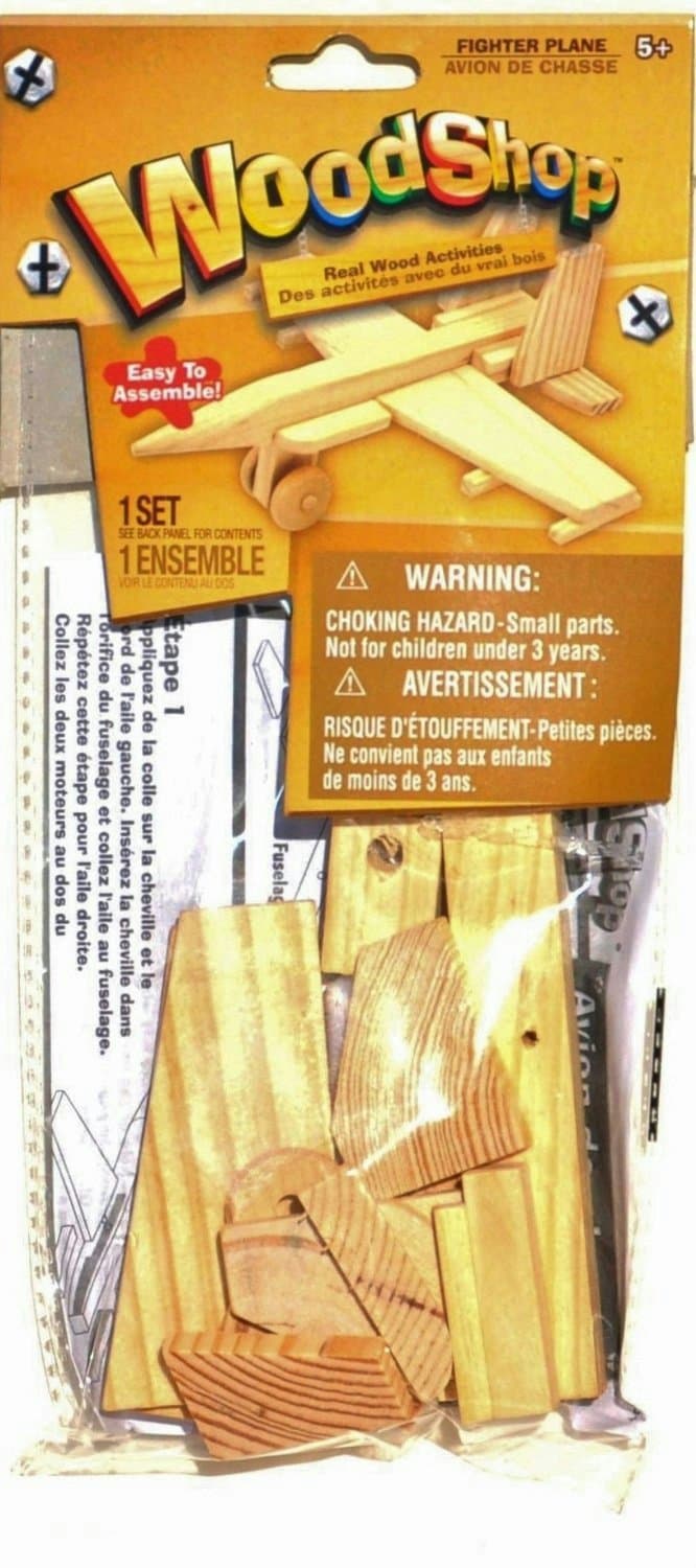 Wood Model Woodshop Activity Easy to Assemble Build Fighter Plane Kit DIY