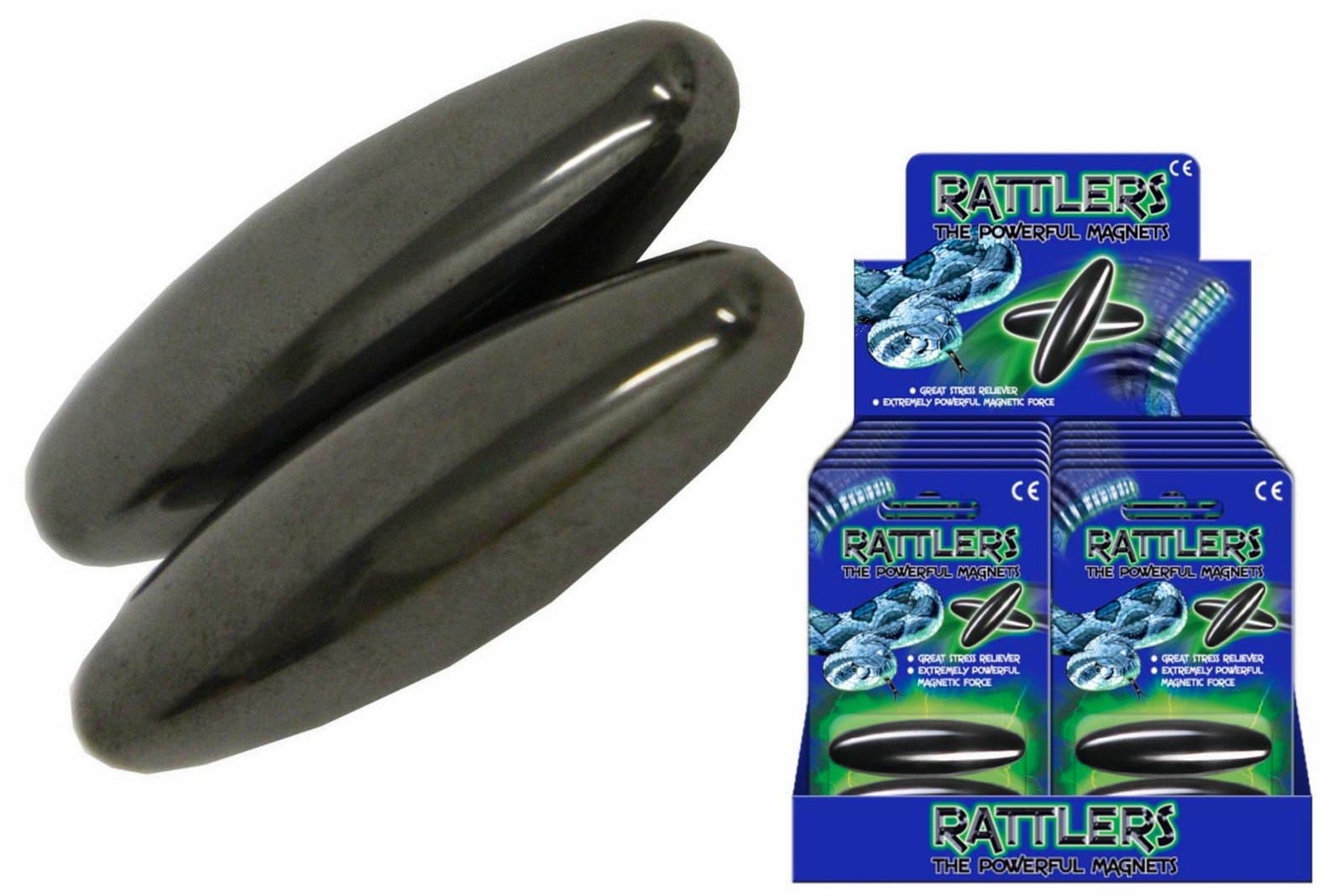 12 Pairs Large Magnetic Rattlers Rattling Magnets Snake Eggs Party Bag Filler Toy