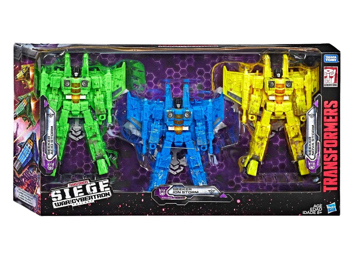 Seeker Transformers Siege War for Cybertron Trilogy Toy Playset - 3 Figure Set - Acid Storm, Ion Storm, and Nova Storm