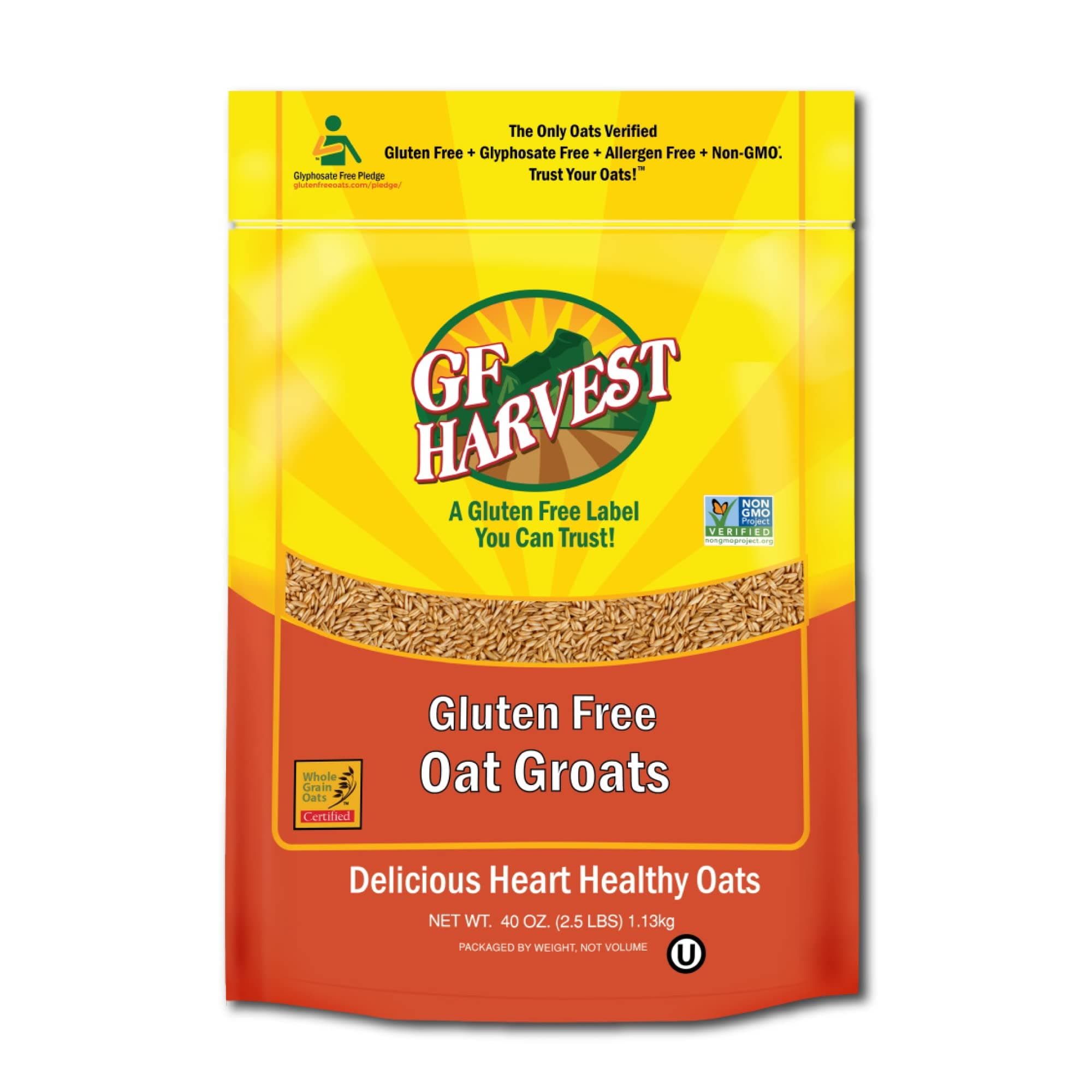 GF Harvest Gluten Free Oat Groats, 40 Ounce Bag, Pack of 2