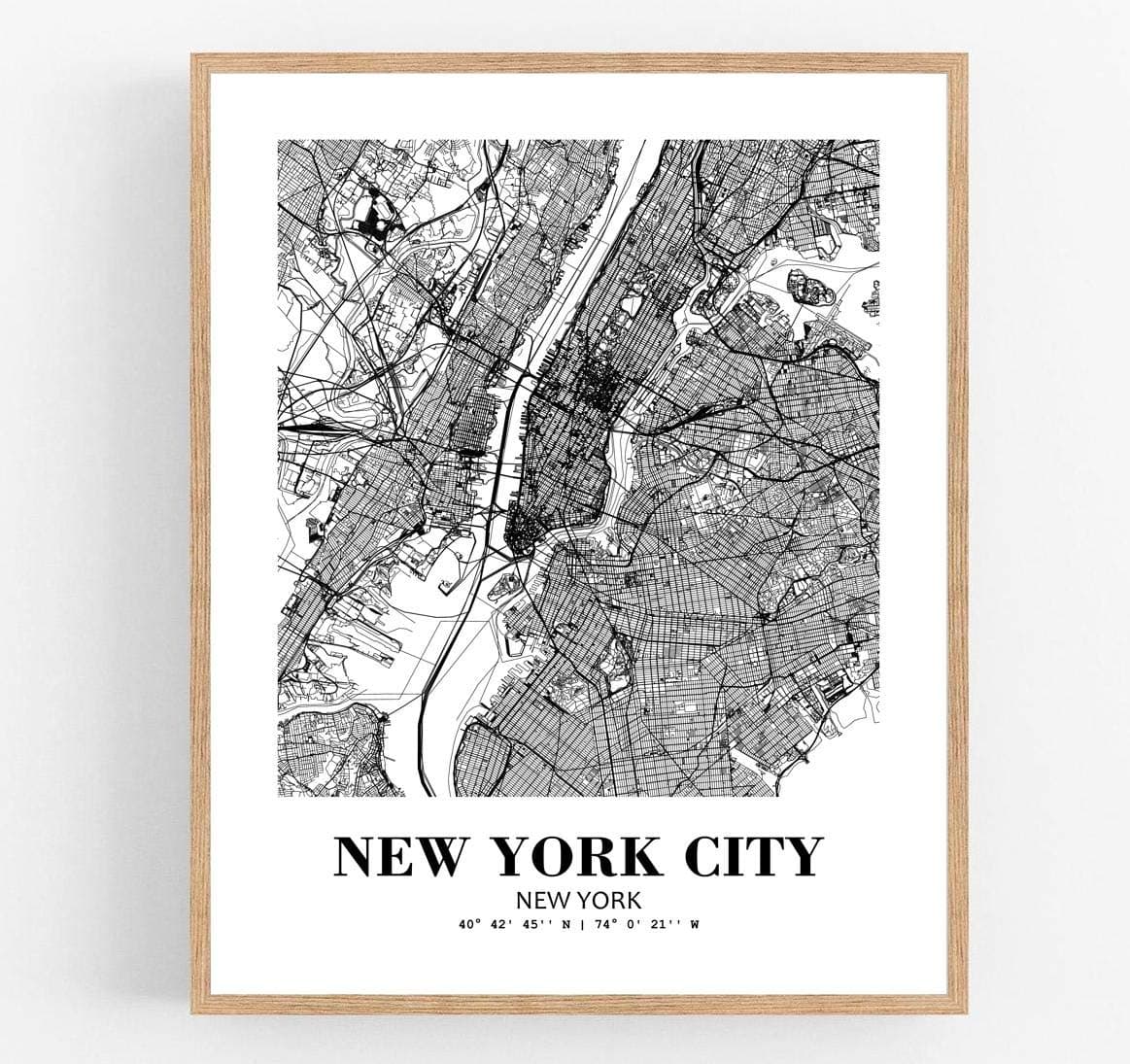 Eleville 8X10 Unframed New York City New York City View Abstract Road Modern Map Art Print Poster Wall Office Home Decor Minimalist Line Art Hometown Housewarming wgn420